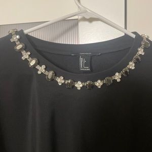 Forever 21 black cropped long sleeve top